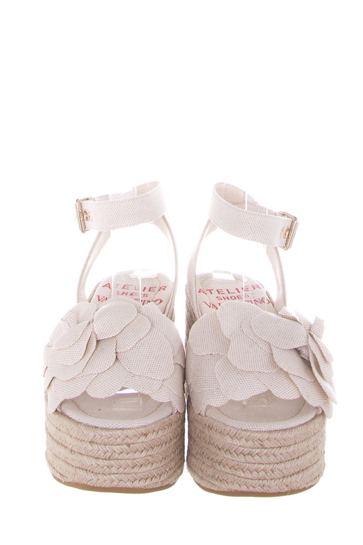 Valentino Atelier Woven Flower Espadrille Wedge SZ 36.5