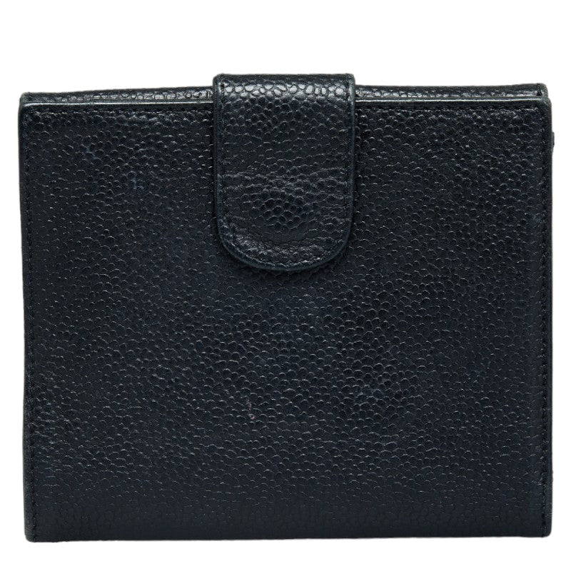 Top Quality Chanel Coco Double Fed Wallet Compact Wallet Black Leather  Chanel
