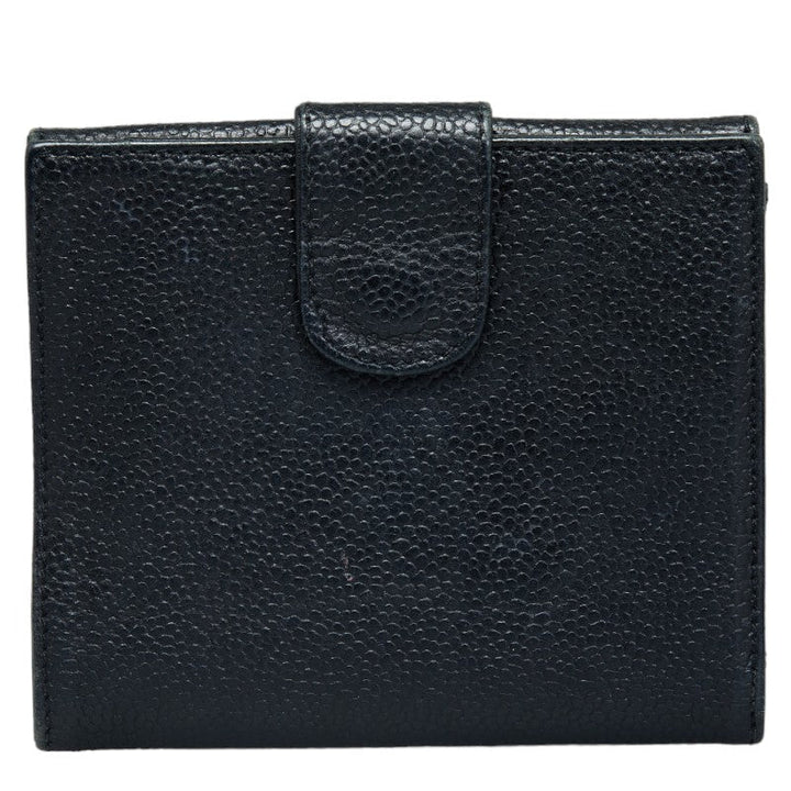 Top Quality Chanel Coco Double Fed Wallet Compact Wallet Black Leather  Chanel