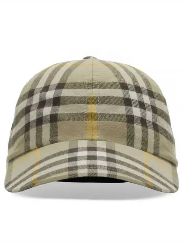 Burberry Check Cotton Base Ball Cap Beige