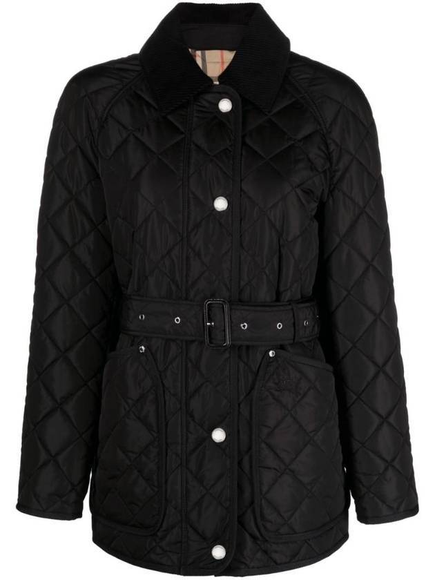 Burberry Diamond Quilted Nylon Jacket Black
