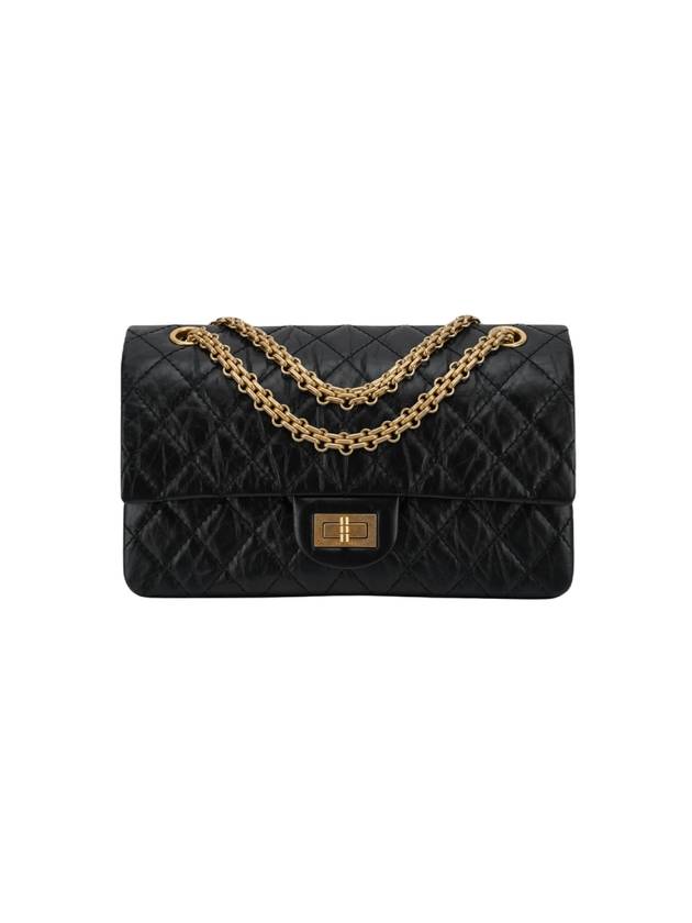 2.55 Flap Chain Medium Shoulder Bag Black Chanel