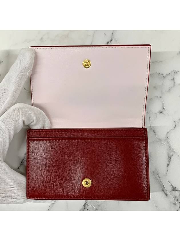 Bottega veneta Cassette Business Card Wallet Dark Red