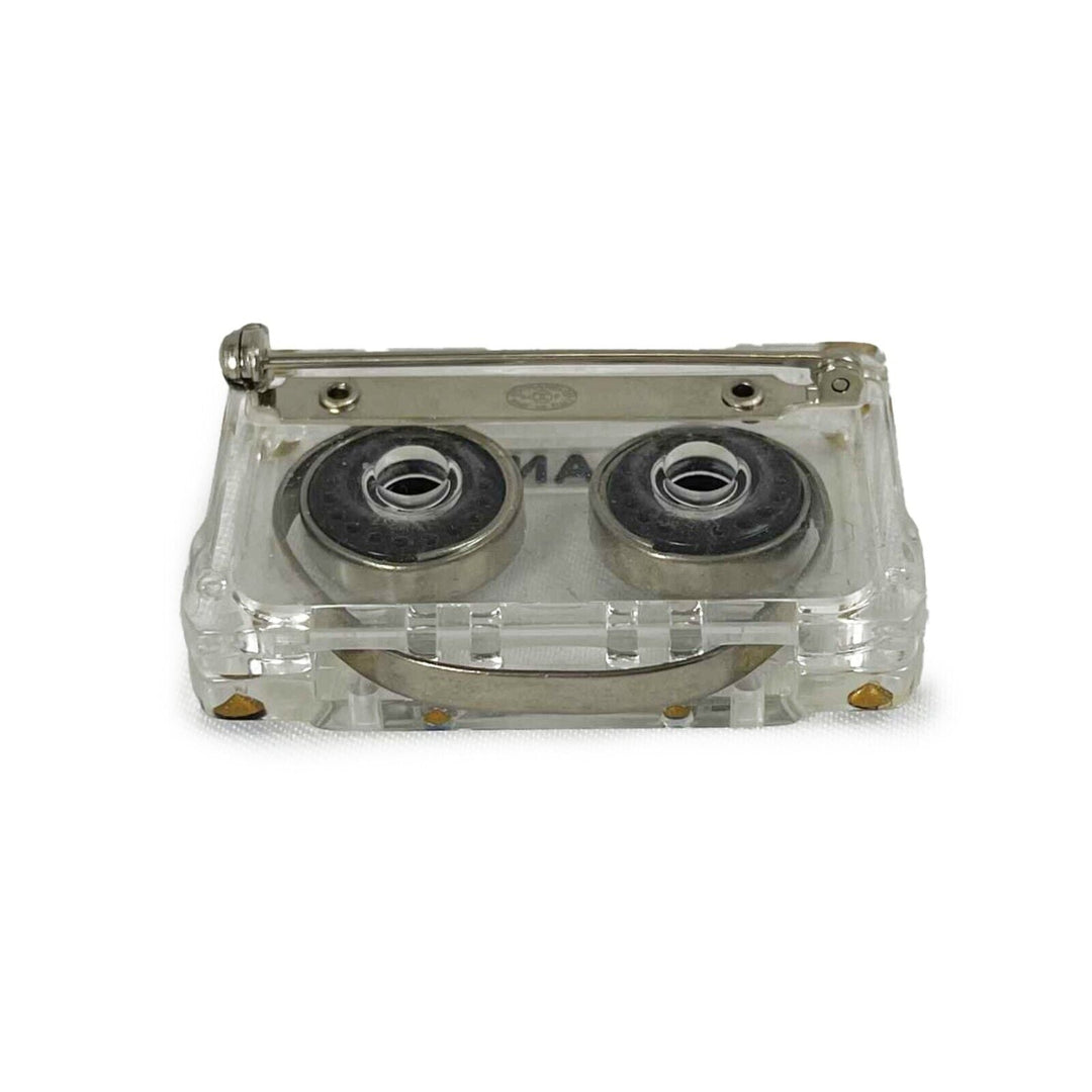 Chanel 04P '' Cassette Tape - Resin / Black Brooch
