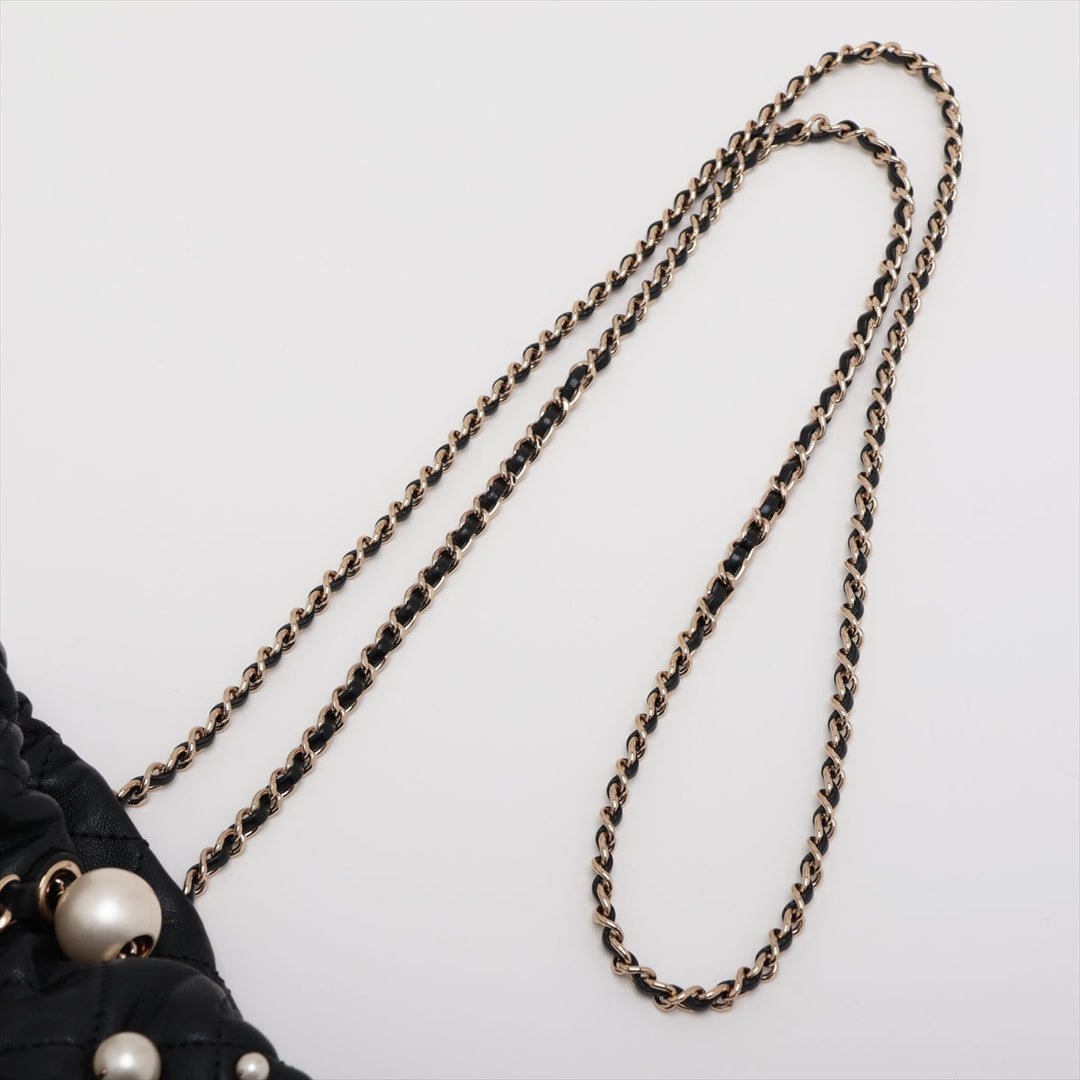 Top Quality Chanel Matrasse  Handle Shoulder Bag Pearl Black G  31st AS2518