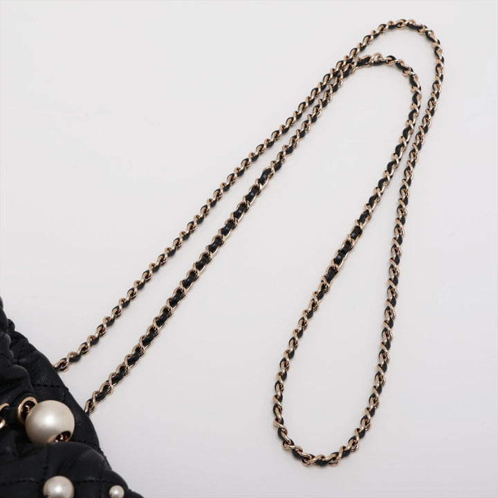 Top Quality Chanel Matrasse  Handle Shoulder Bag Pearl Black G  31st AS2518