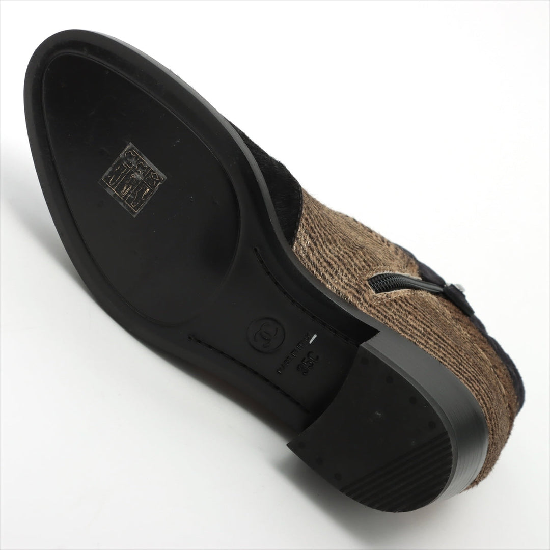 Top Quality Chanel Coco Shoes 35C  Black X Brown G31040