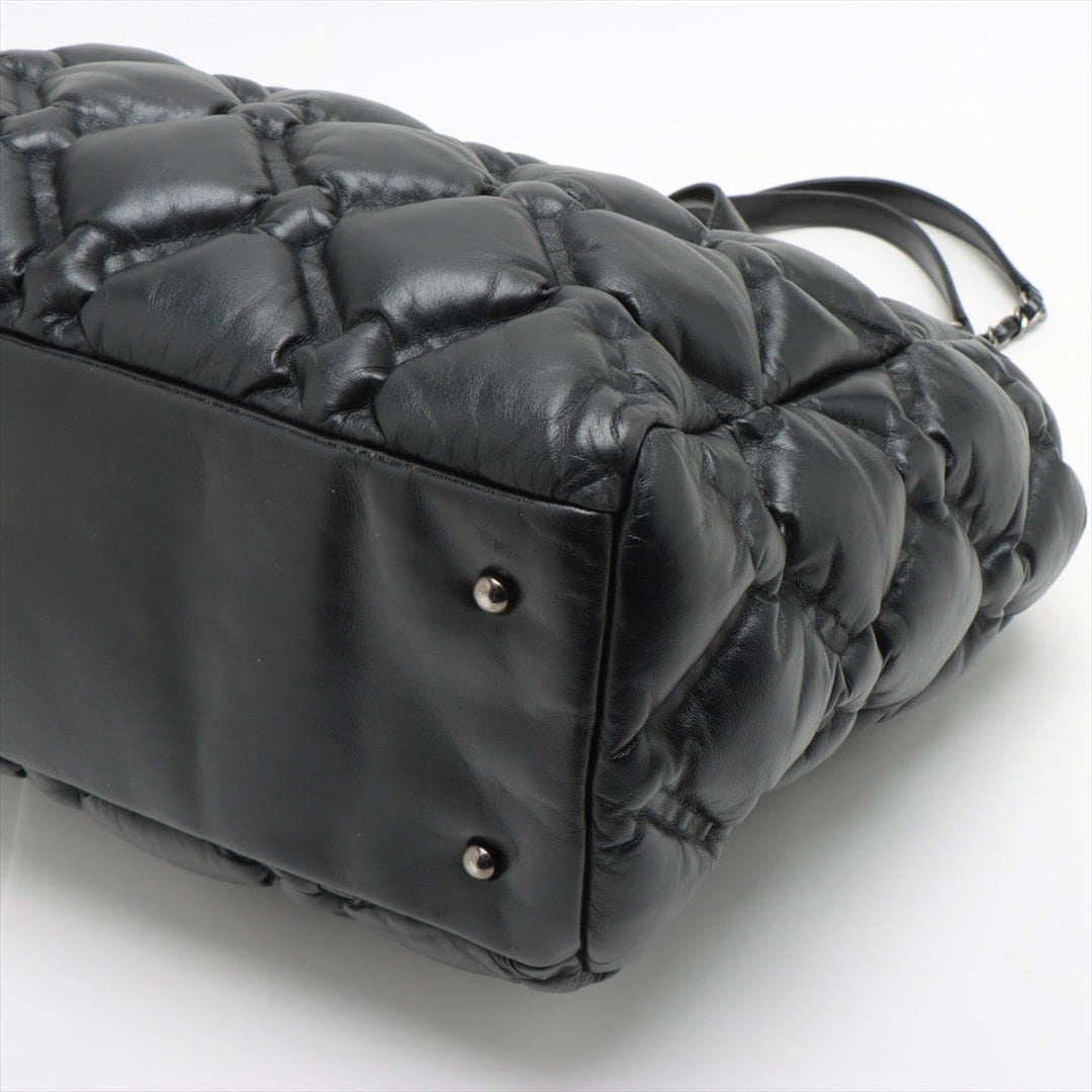 Top Quality Chanel Bubble Kilt Leather Chain Top Bag Black Gummetal Gold  23rd