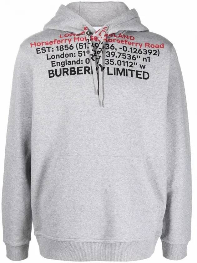 Burberry Location Cotton Hoodie Grey