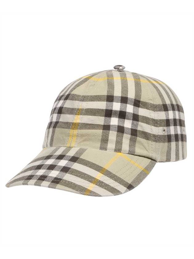 Burberry Check Cotton Base Ball Cap Beige