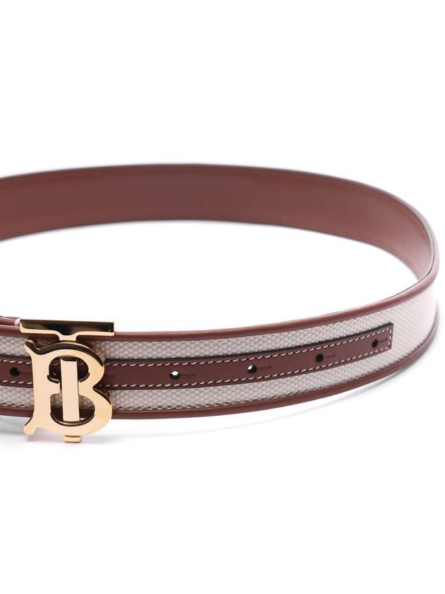 Burberry WoMen's TB Monogram Logo Leather Belt Beige
