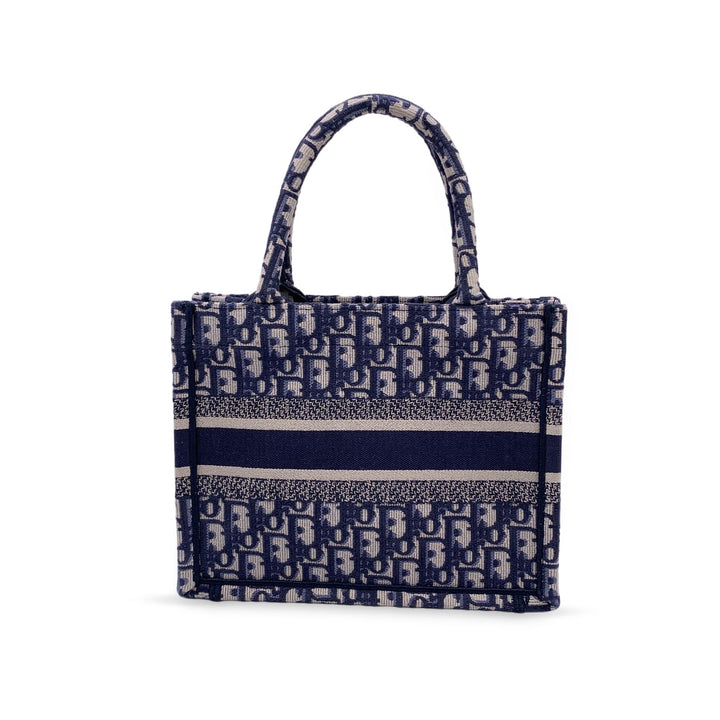 CHRISTIAN Top quality Dior Blue Oblique Canvas Small Book Tote Bag Handbag