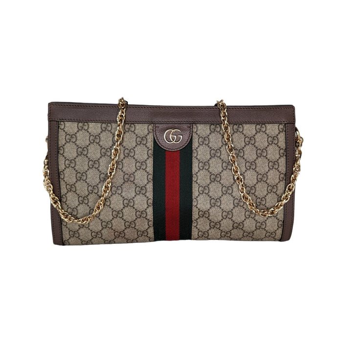 Gucci GG Supreme Monogram Web Medium Ophidia Chain Shoulder Bag