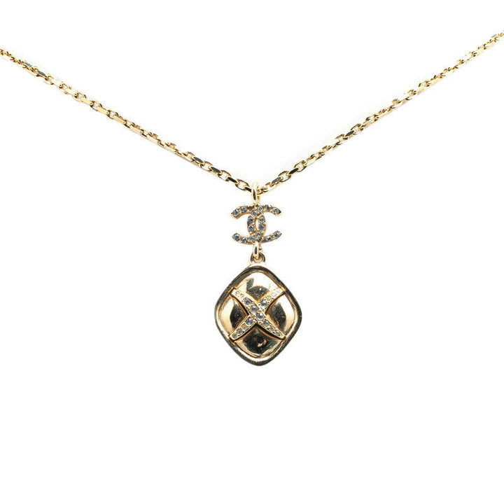 Top Quality Chanel Rhinestone Necklace Gold Plated