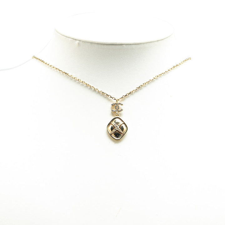 Top Quality Chanel Rhinestone Necklace Gold Plated