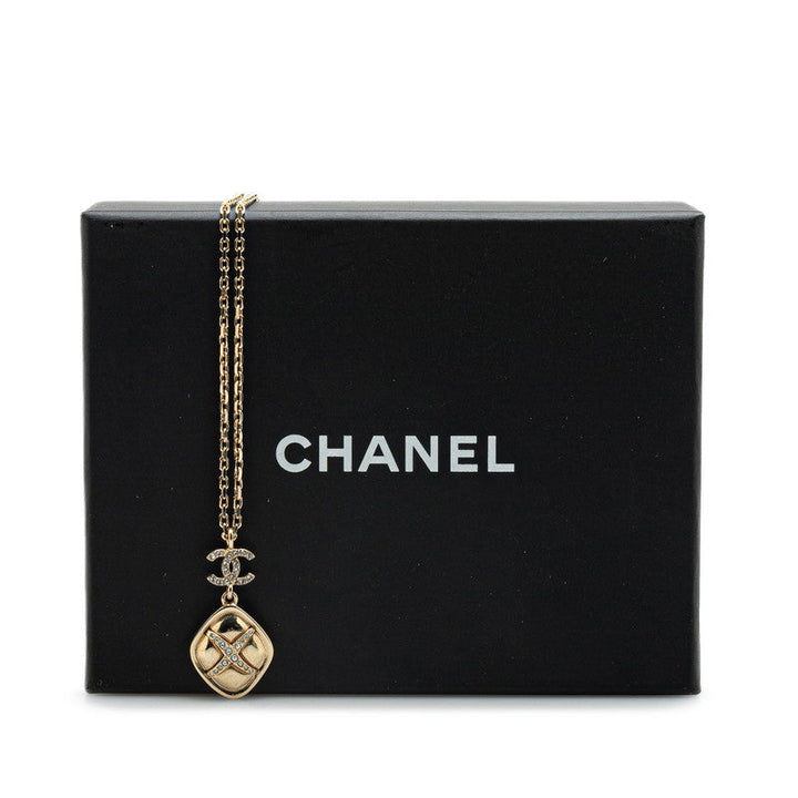 Top Quality Chanel Rhinestone Necklace Gold Plated