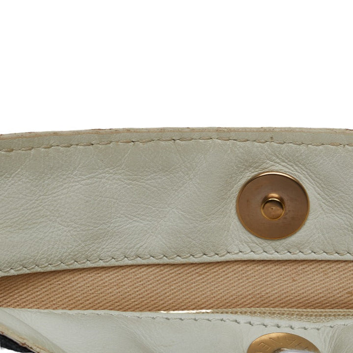 Top Quality Chanel Coco Mark Chain Shoulder Bag Gray White Canvas Leather