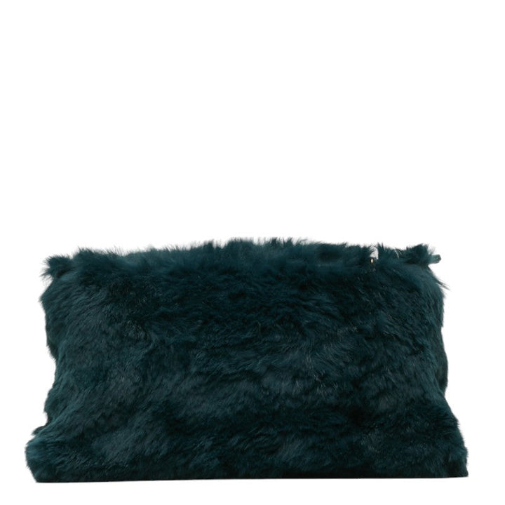 Top Quality Chanel Chain Shoulder Bag Green Fur Women's