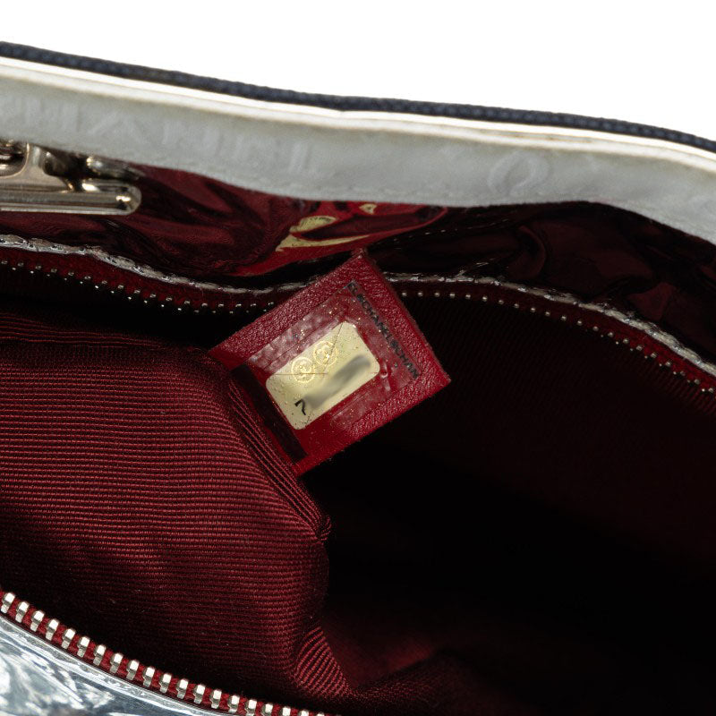 Top Quality Chanel No.5 Chain Tote Bag Navy Multicolor Canvas Leather Women's