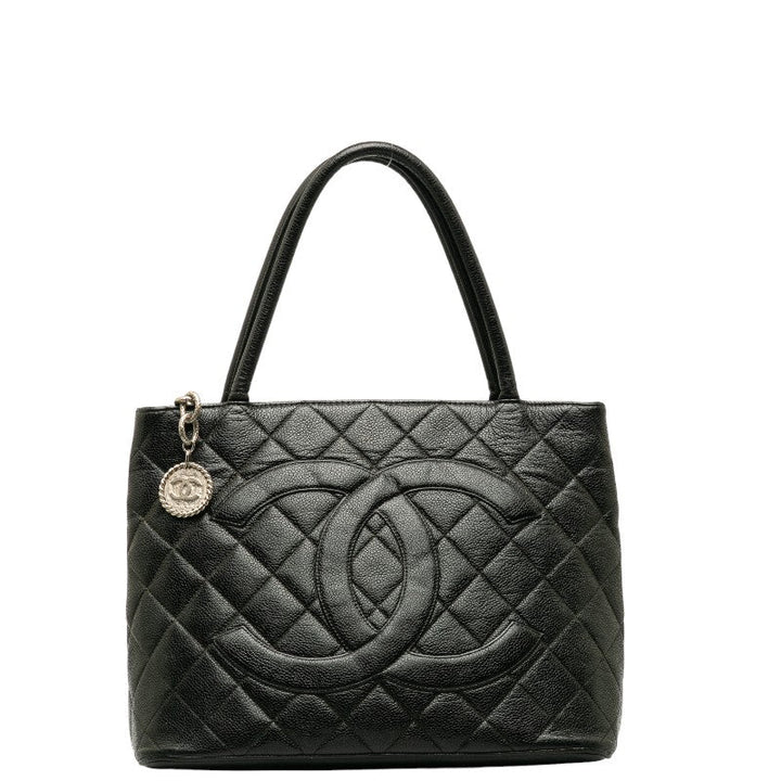 Top Quality Chanel Medaillon Handbag Tote Bag Black Caviar