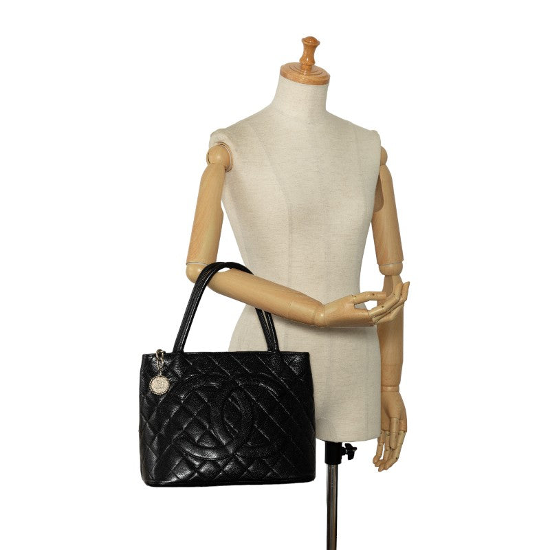 Top Quality Chanel Medaillon Handbag Tote Bag Black Caviar