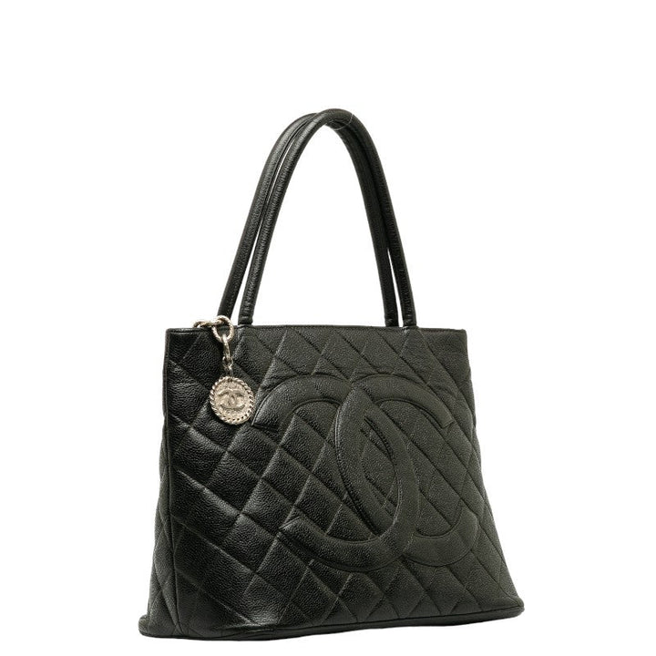 Top Quality Chanel Medaillon Handbag Tote Bag Black Caviar