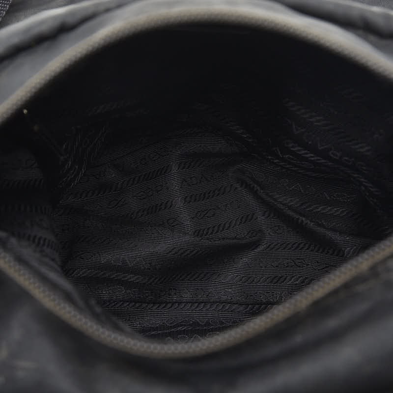 Prada Nylon Leather Shoulder Bag Black