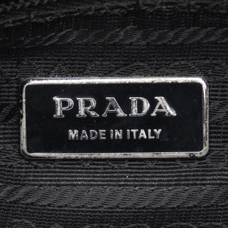 Prada Nylon Leather Shoulder Bag Black