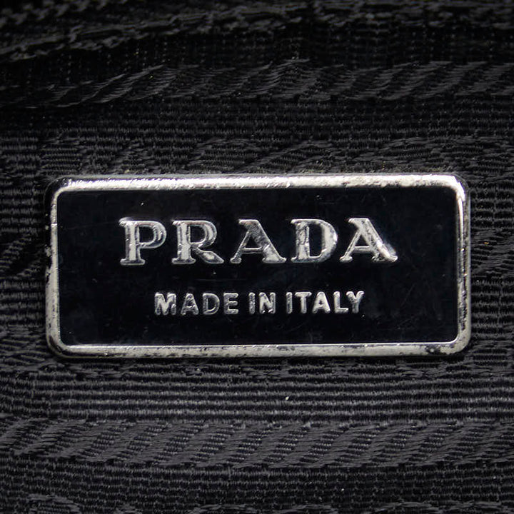Prada Nylon Leather Shoulder Bag Black