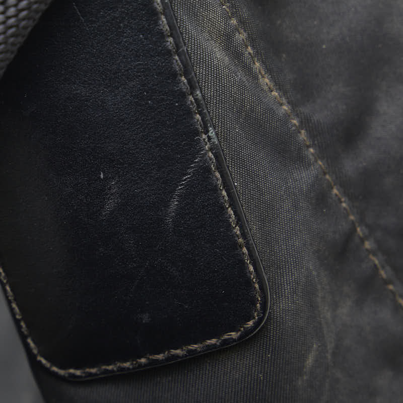 Prada Nylon Leather Shoulder Bag Black