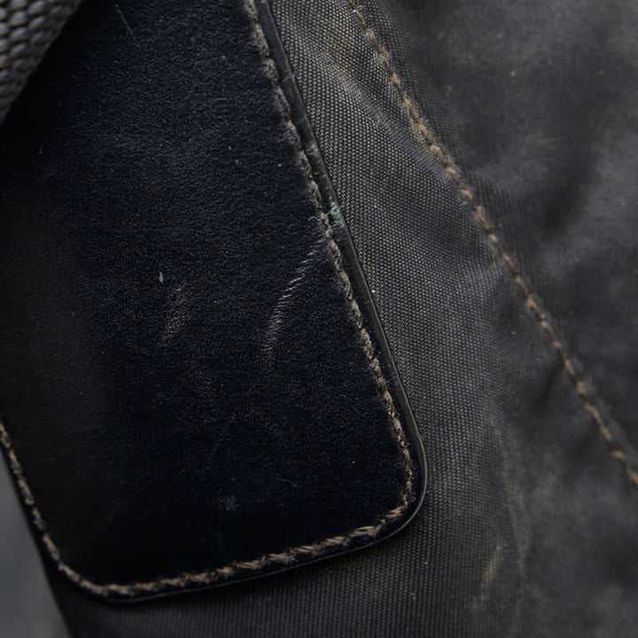 Prada Nylon Leather Shoulder Bag Black