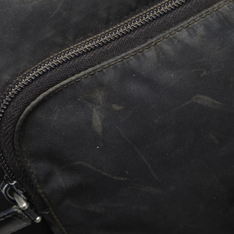 Prada Nylon Leather Shoulder Bag Black