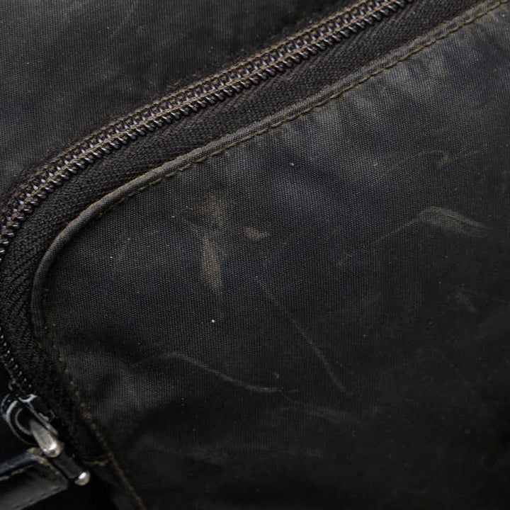 Prada Nylon Leather Shoulder Bag Black