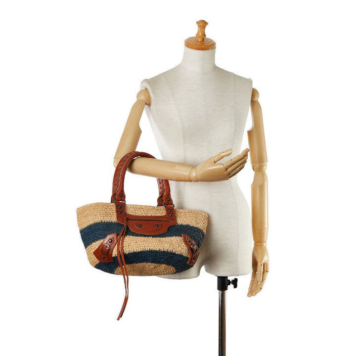 Top Quality Balenciaga Raffia Leather Small Handbag