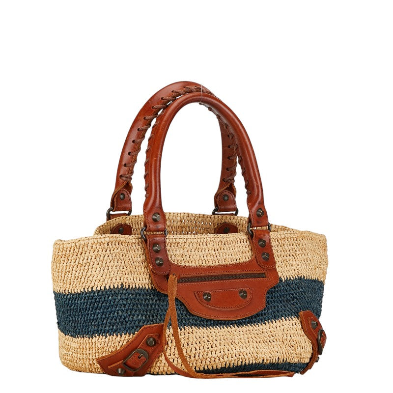 Top Quality Balenciaga Raffia Leather Small Handbag