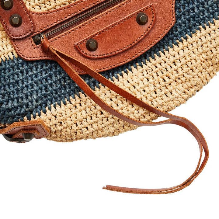 Top Quality Balenciaga Raffia Leather Small Handbag