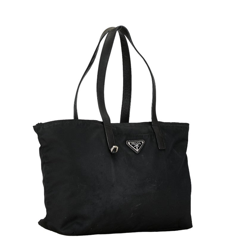 Prada Nylon Leather Triangle Logo Handbag