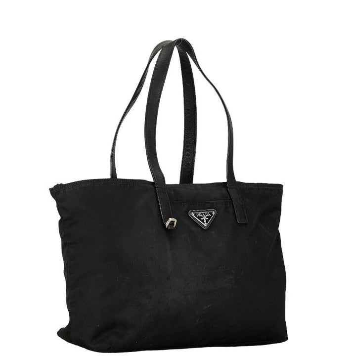 Prada Nylon Leather Triangle Logo Handbag