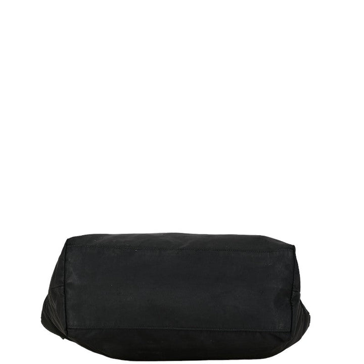 Prada Nylon Leather Triangle Logo Handbag