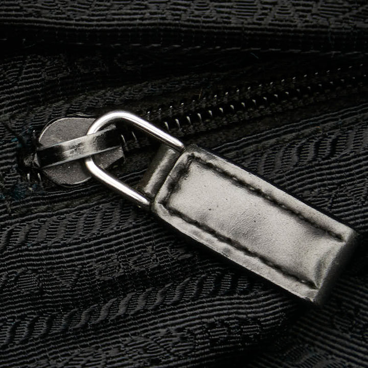 Prada Nylon Leather Triangle Logo Handbag