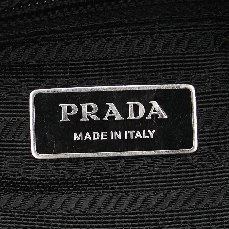 Prada Nylon Leather Triangle Logo Handbag