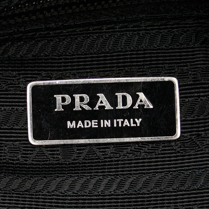Prada Nylon Leather Triangle Logo Handbag