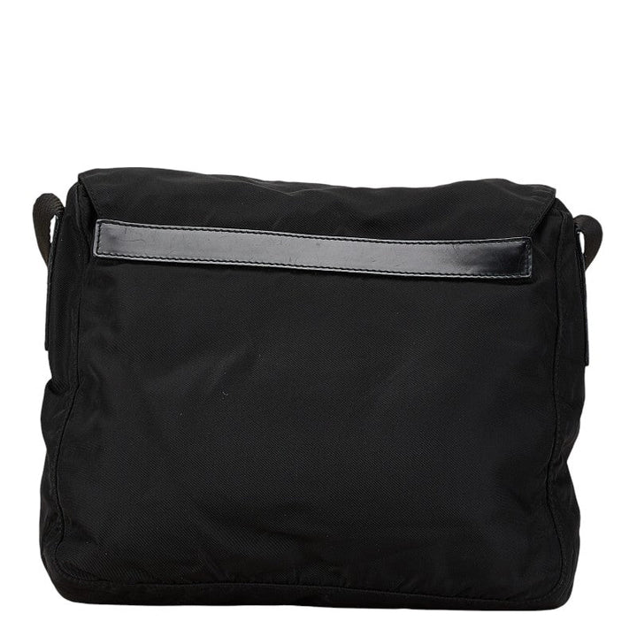 Prada Nylon Leather Triangle Logo Crossbody Bag