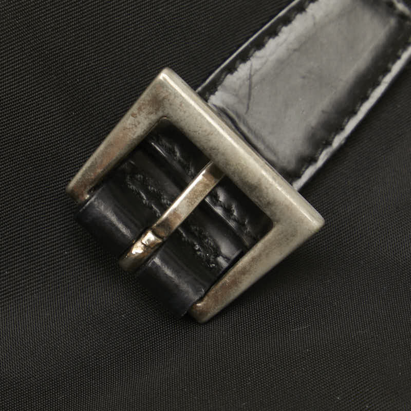 Prada Nylon Leather Triangle Logo Crossbody Bag
