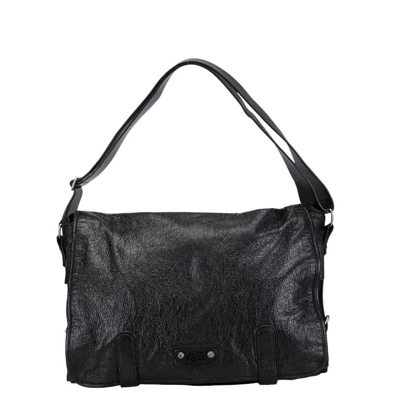 Top Quality Balenciaga Leather Classic Messenger Bag Black