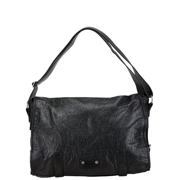 Top Quality Balenciaga Leather Classic Messenger Bag Black