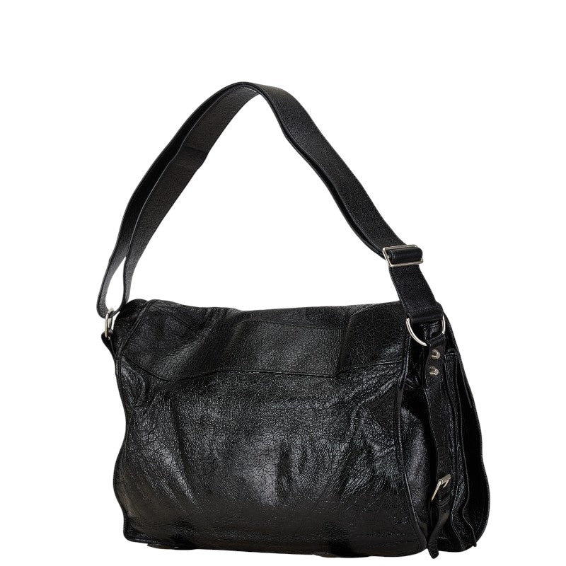 Top Quality Balenciaga Leather Classic Messenger Bag Black