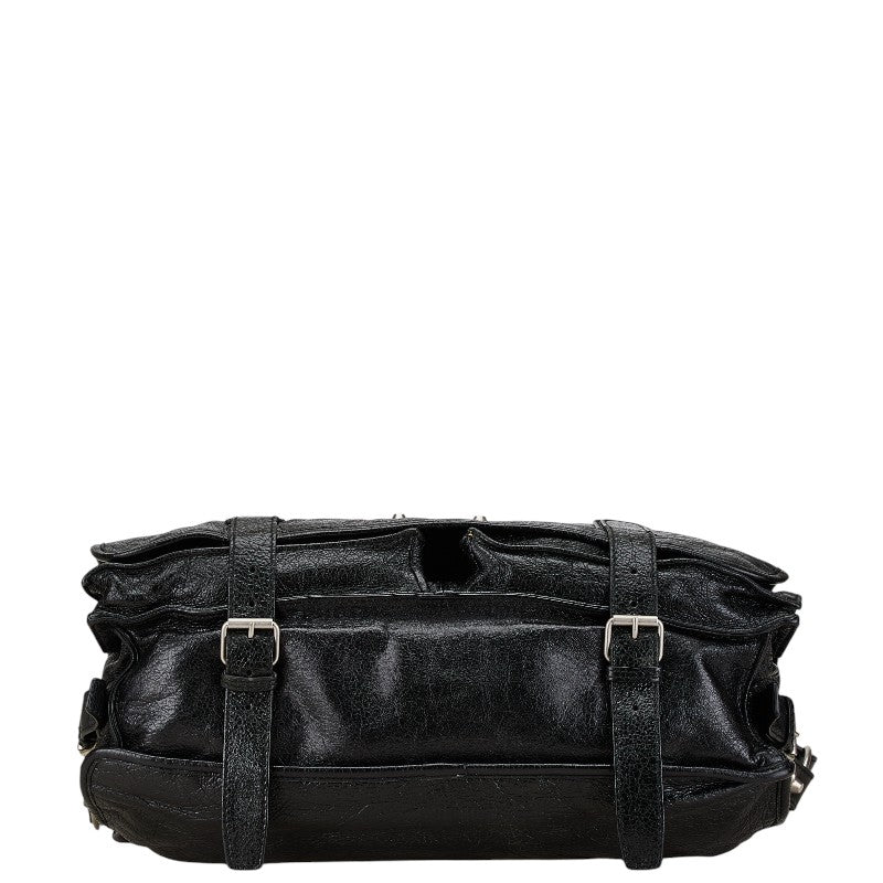 Top Quality Balenciaga Leather Classic Messenger Bag Black