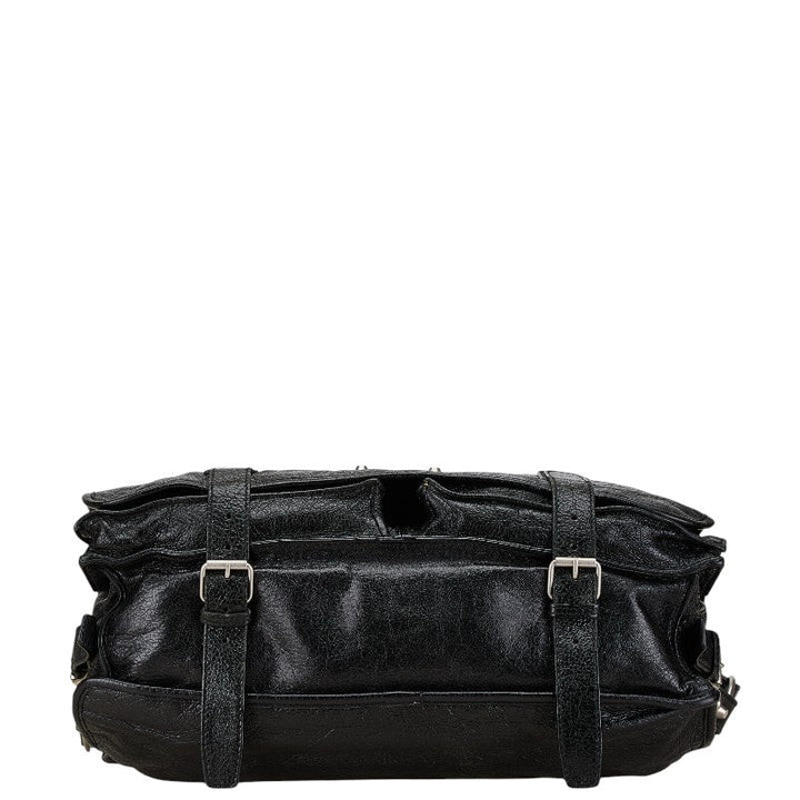 Top Quality Balenciaga Leather Classic Messenger Bag Black