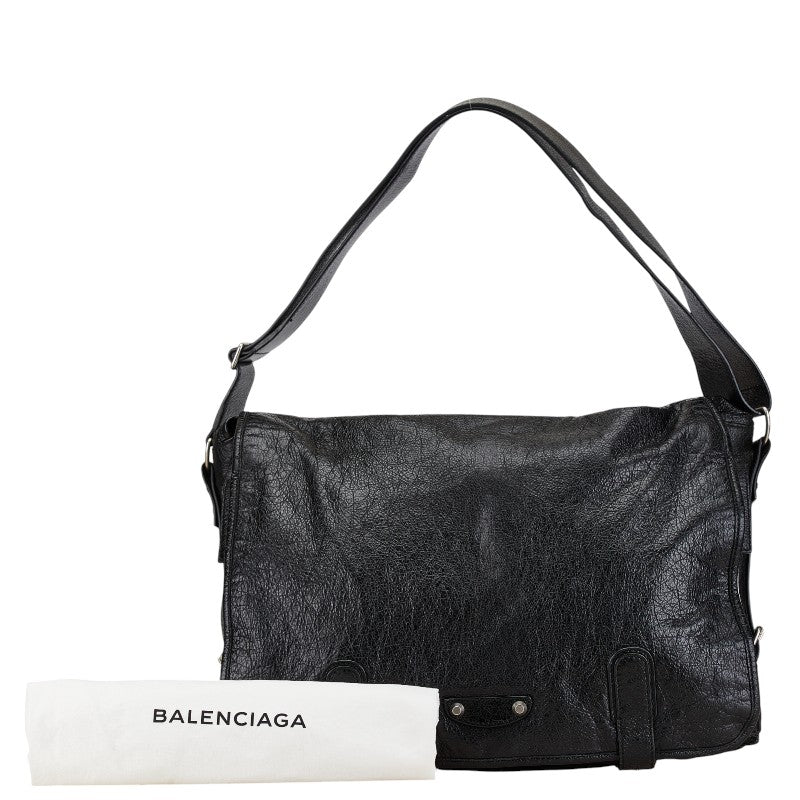 Top Quality Balenciaga Leather Classic Messenger Bag Black